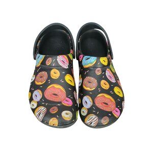 Crocs Donut Pattern Clogs  Slip-Resistant & Non-Marking  Unisex M6/W8
